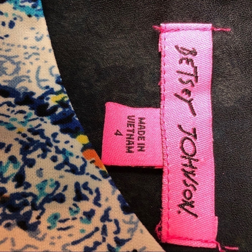 BETSEY JOHNSON Paisley Boho Blue Fit Flare Dress - Picture 5 of 6